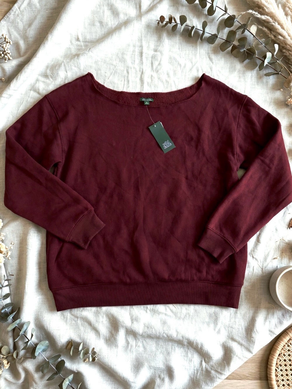 wild fable Burgundy Boatneck Pullover Sweater